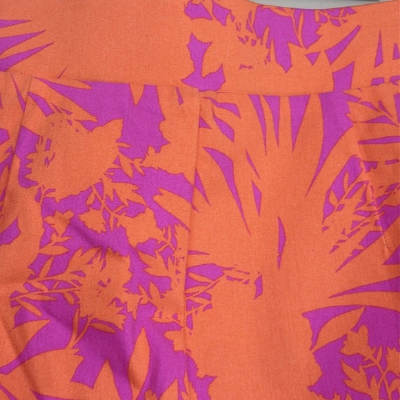 Ella Rafaella | Orange Purple Tropical Tulip Hem Button Pull On Skort Skirt M - Picture 11 of 16